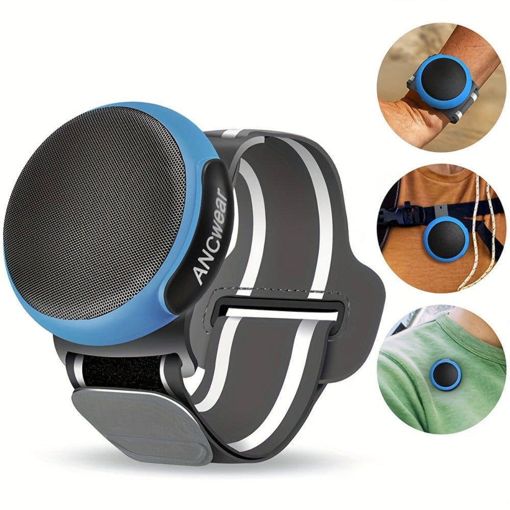 Clip-On Wearable Bluetooth Speaker with TWS Dual Pairing, Ancwear Portable Outdoor Speaker for Cycling Hiking Running Motorcycling, Stereo Surround Sound, Multiple Colors