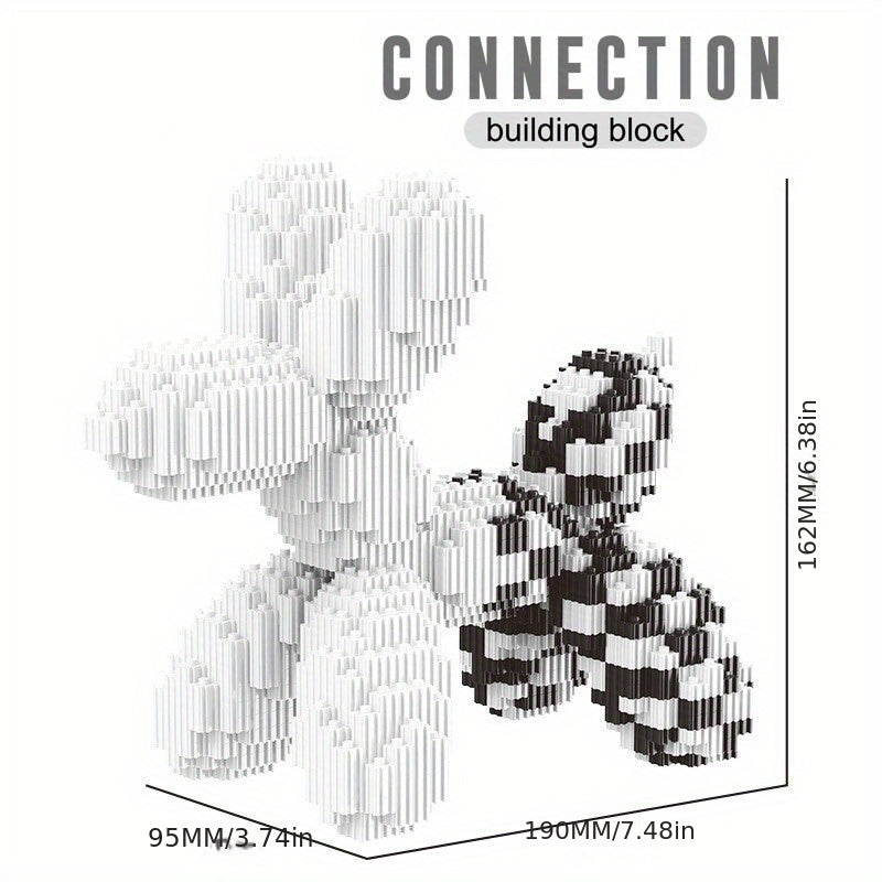 Balloon Dog Building Blocks Set, Pop Art Brick Sculpture Display Model, 5 Color Options