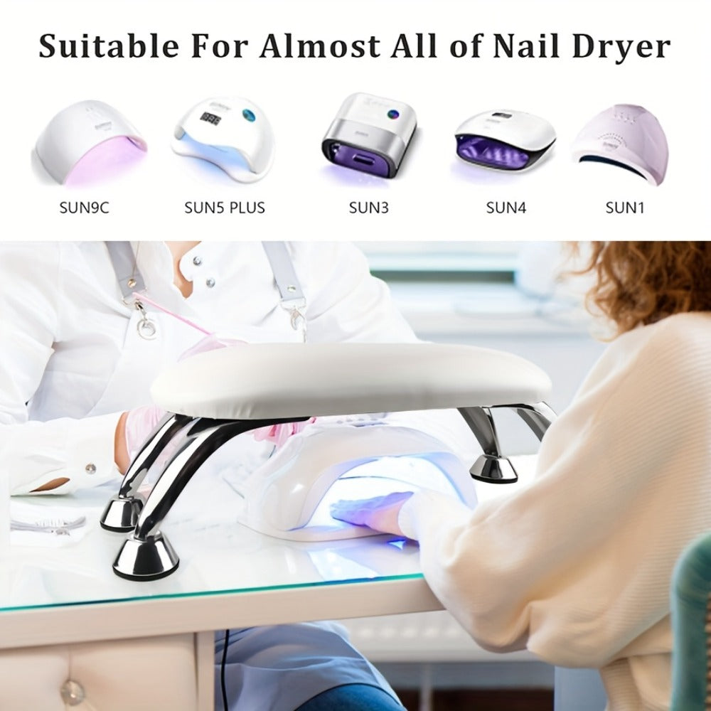 Nail Armrest Hand Pillow Detachable Non-Slip Wrist Rest Cushion for Nail Technicians - Foldable Portable Manicure Support for Salon & Home Use, Available in Pink Black White