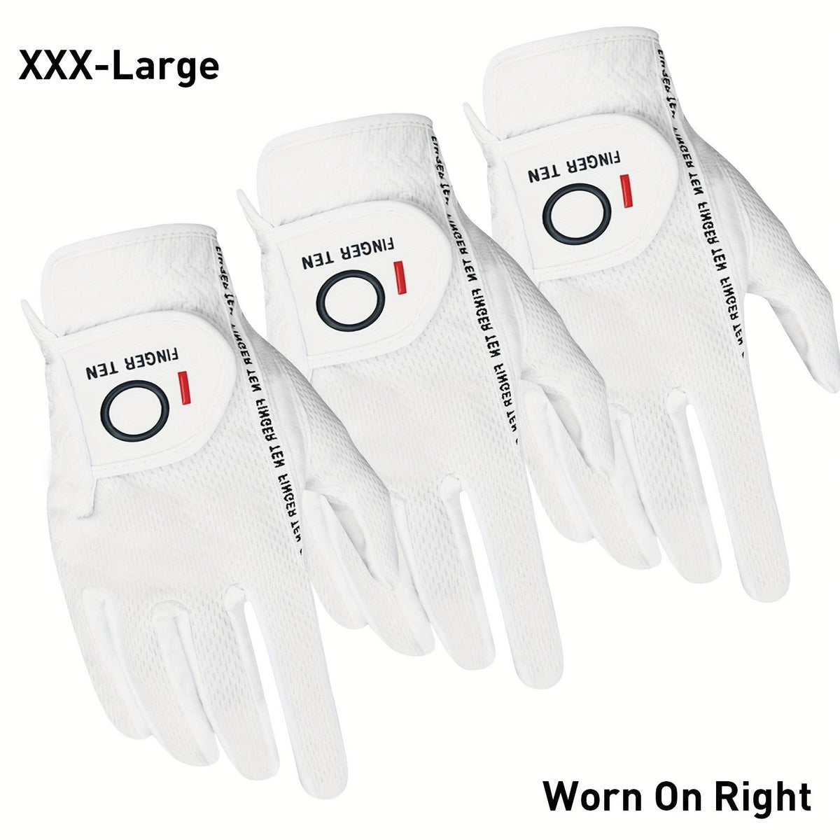 Wet Weather Golf Gloves Rain Grip 3-Pack for Men | Breathable Water-Resistant Golf Gloves for Left & Right Hand – Durable Comfortable Fit in Hot & Wet Conditions (Black, Gray, White | S–3XL)