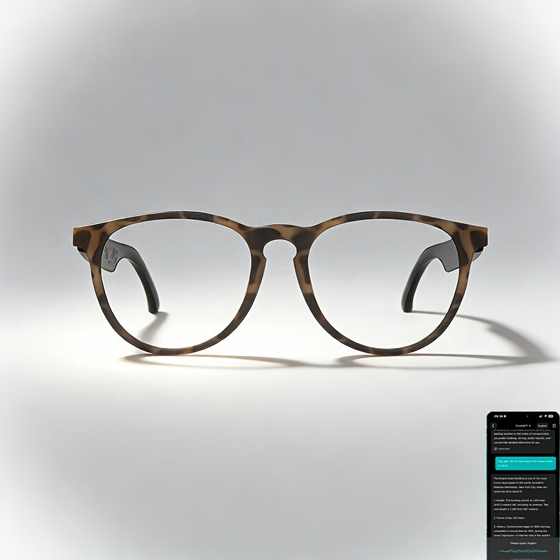 164-Language Translation Glasses with Real-Time AI Voice Translator – Bluetooth Music & Calls | AI Voice Assistant | Indoor & Driving Use | Unisex Smart Eyewear Multiple Colors | Travel Business Gift