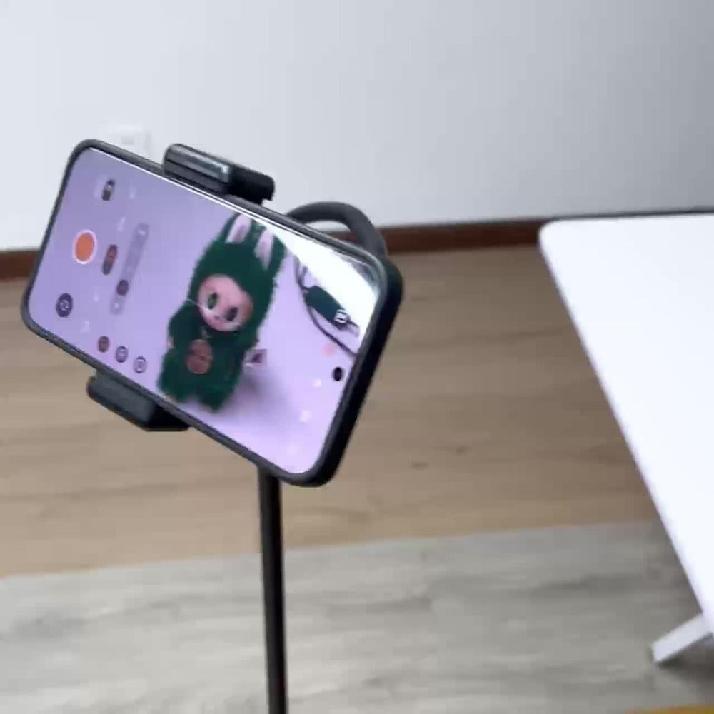 Gooseneck Phone Tripod Stand 63 Inch Flexible with Secure Phone Holder & Retractable Aluminum Base – Portable Adjustable Height for iPhone Android Vlogging Live Streaming Cooking Fitness Video Recording