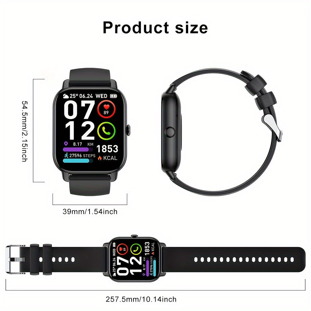 1.69 Inch Big Screen Smartwatch 100 Sport Modes Sleep Monitor Heart Rate Pedometer Fitness Tracker Compatible with Android iOS Unisex Men Women 7 Colors Off White Grey Black Pink Dark Blue Azure Purple