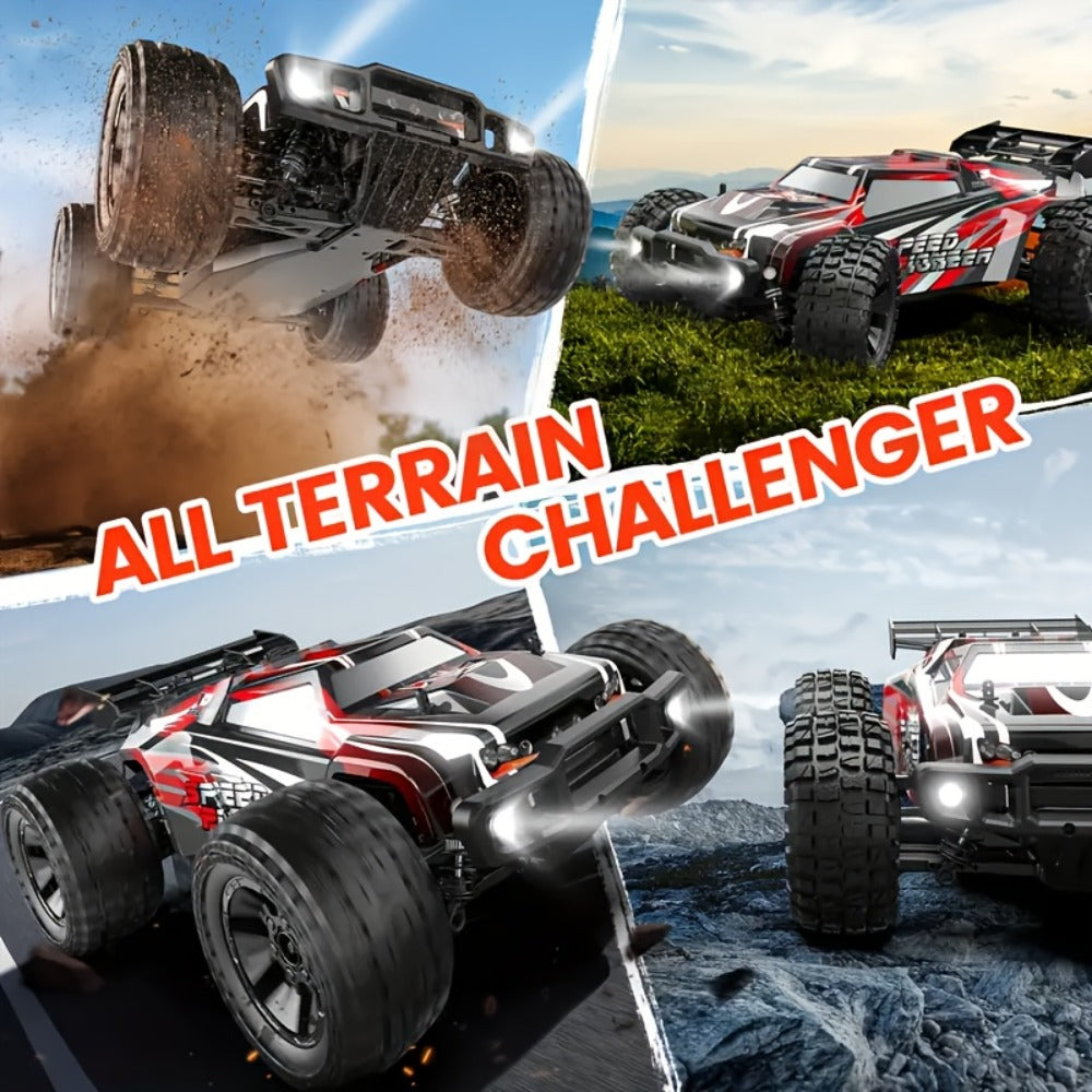 RC Monster Truck 4x4 All-Terrain Remote Control Off-Road Vehicle, 2.4GHz, Red