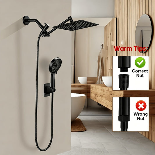Rain Shower System with Handheld, 3-Way Copper Diverter and 78-Inch Hose