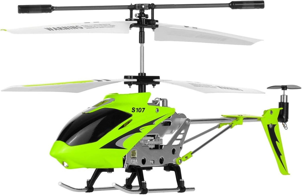 Syma S107G Indoor RC Helicopter 3.5CH Gyro Stabilizer USB Charger Spare Blade – Ready-to-Fly Remote Control Helicopter for Kids Beginners Adults Green White Blue Yellow Birthday Christmas Gift