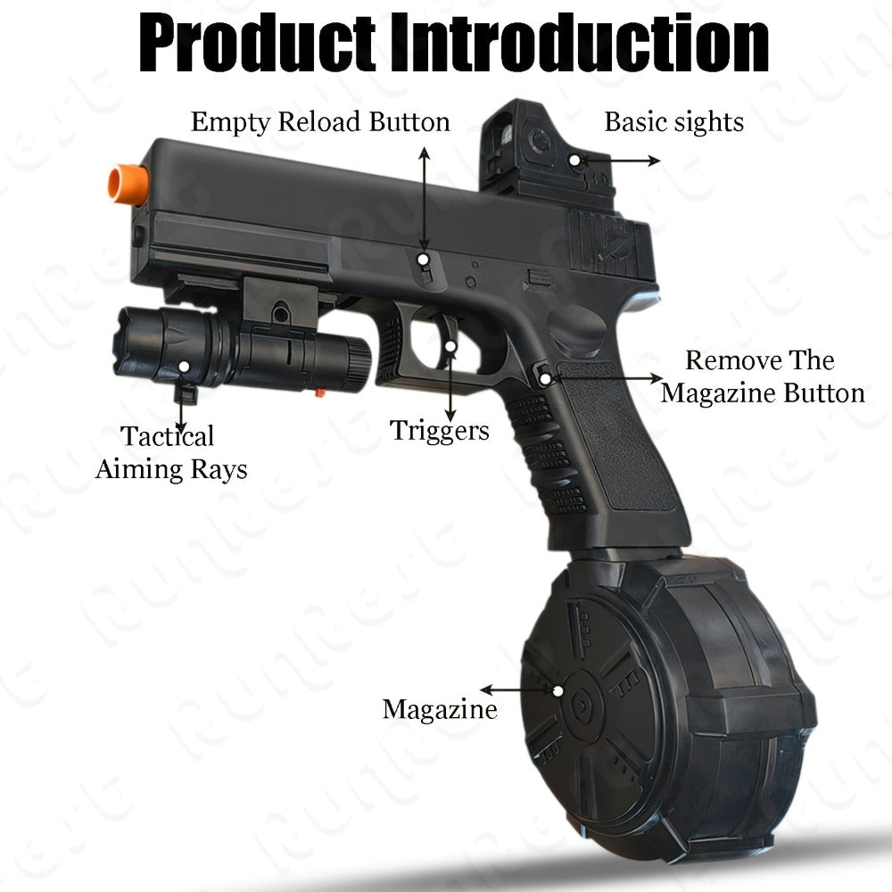 High-Power Electric Gel Blaster Auto Shooting Toy – Rechargeable, Long Battery Life, ABS Portable Build, Outdoor Indoor Team Battle Game for Ages 12+, Halloween Christmas Birthday Party Gift
