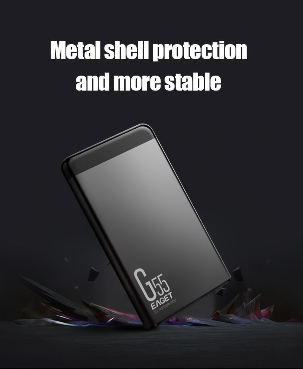 500GB Portable External Hard Drive EAGET G55 – USB High Speed Plug and Play Mechanical HDD for Laptop Desktop PC Mac Game File Video Music Photo Backup Storage