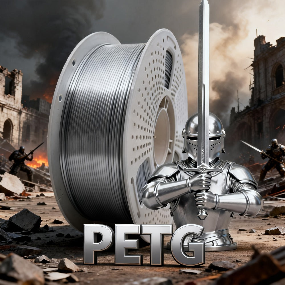 PETG Filament 1.75mm 1kg Vacuum Packed – High Toughness Smooth Printing 3D Printer Filament 2.2lb ±0.03mm | Waterproof Heat-Resistant PETG Spool for Hobbyists Beginners FDM Printers