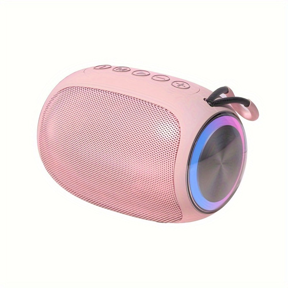 Pink Portable Wireless Bluetooth Speaker with Colored LED Lights - Foubeak Dual Speaker Stereo Sound, Rechargeable, Perfect Gift for Girls Women Christmas Birthday Valentine