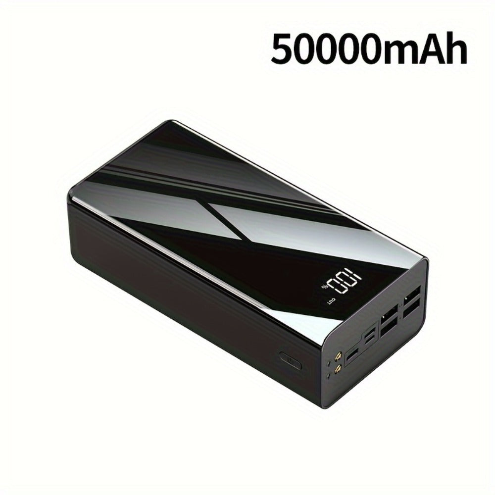 50000mAh Portable Charger Power Bank with LED Flashlight, Digital Display & Multi-Port Fast Charging – Heavy-Duty Battery Pack for Camping, Travel, Emergency, Laptops & Multiple Devices, Black/Red