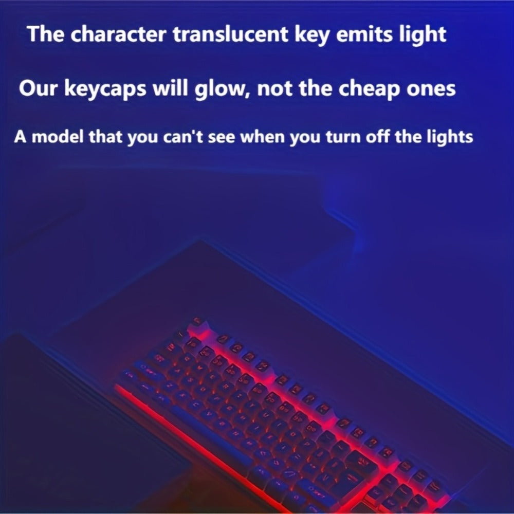 Floating Keycap Keyboard and Mouse Set Wired RGB Backlit – Mechanical Touch Keys, Multiple Lighting Effects, Volume Roller, Ergonomic USB Gaming Combo for PC, Desktop, Laptop & Mac | White Upgraded Version