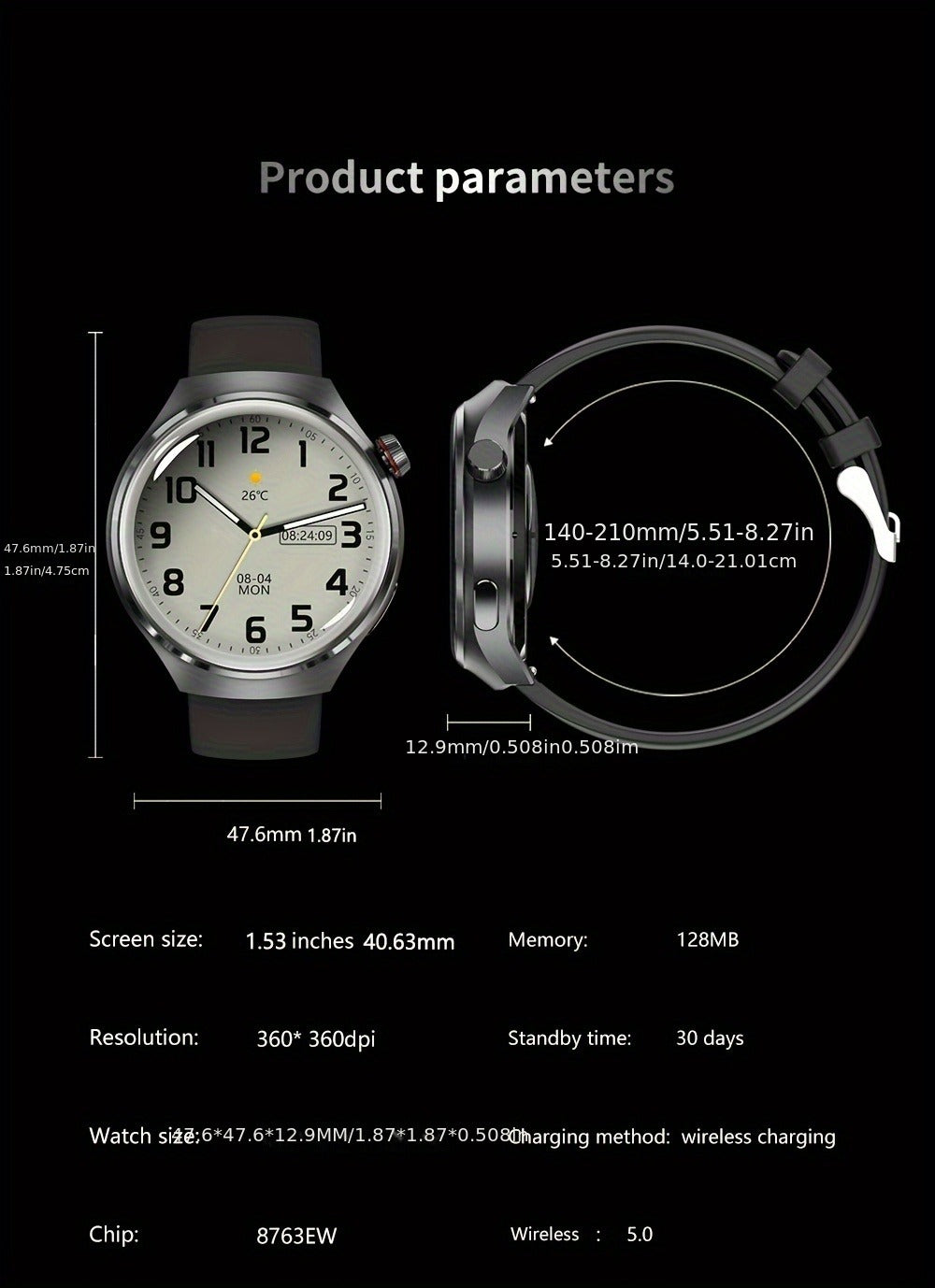 GPS Smartwatch Men with NFC & Multiple Strap Styles – 360×360 HD Screen Wireless Calling GPS Motion Trajectory Sports Fitness Tracker Heart Rate Sleep Monitor Outdoor Watch Black Steel Mesh Faux Leather