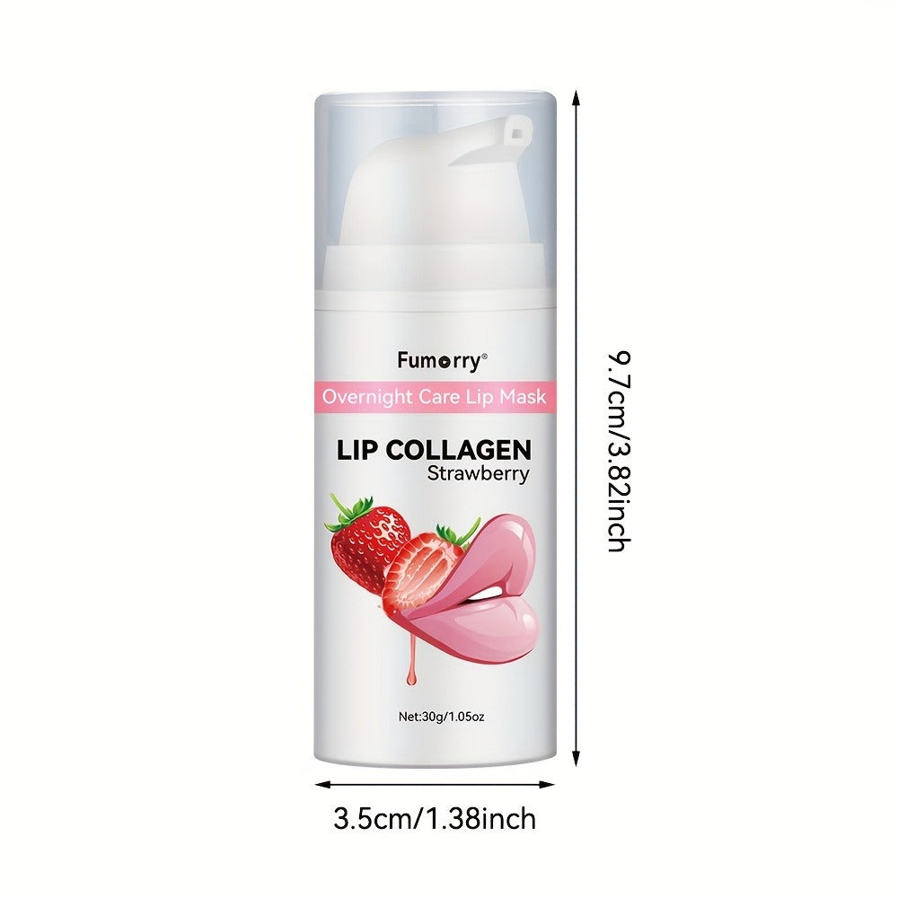 Collagen Lip Mask Overnight Plumping 30g — Moisturizing Repair Treatment for Dry Cracked Chapped Lips Night Care Revitalizing Softens Protects Firms Lip Skin Women 1.05oz