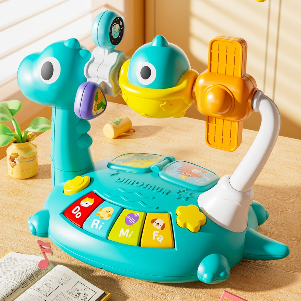 Dinosaur Piano Toy for Kids – Rotatable Smart Music Box with Space Theme, Mini Electronic Musical Instrument for Toddlers, Fun Learning Toy Gift for Boys & Girls