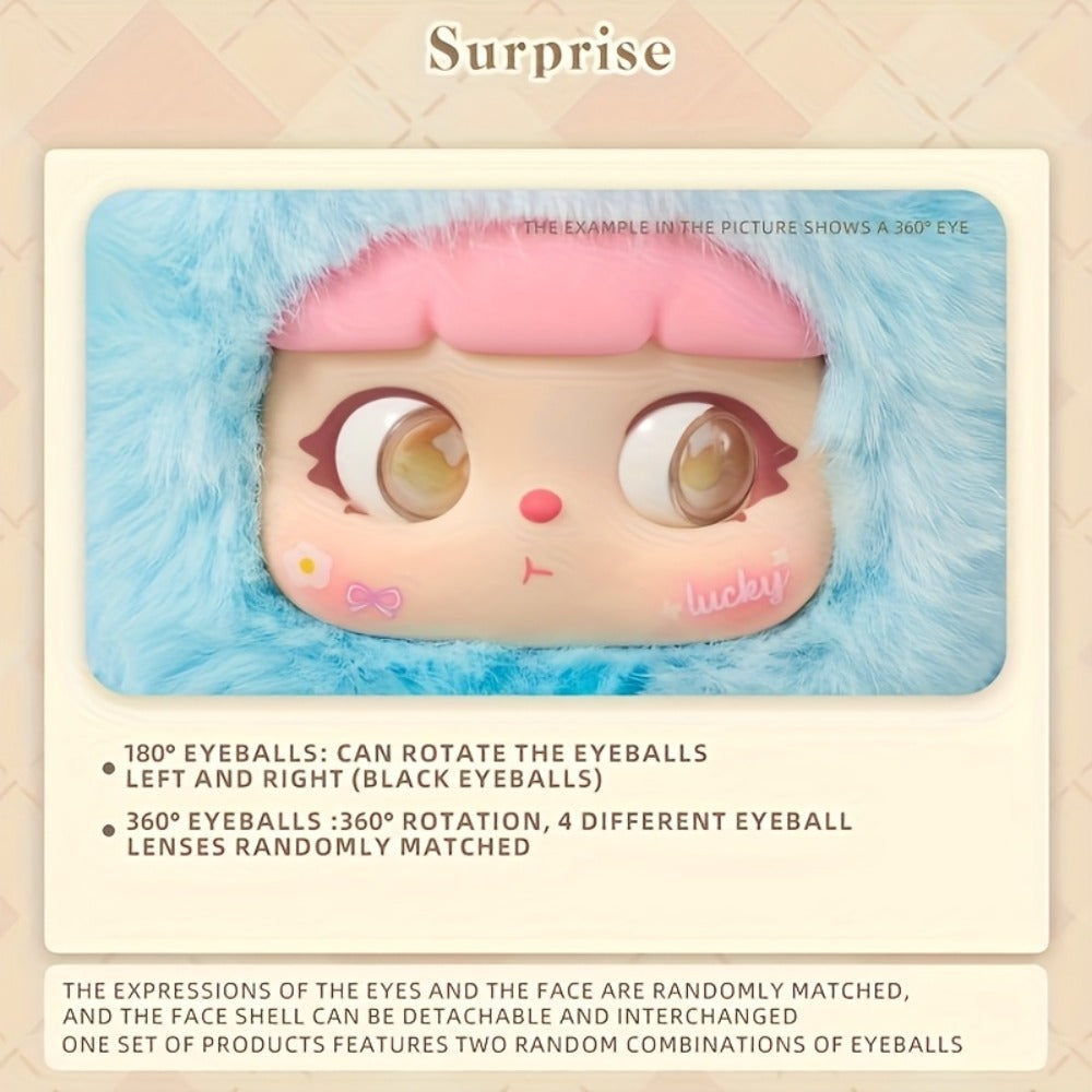 Kawaii Rabbit Plush Toy with Detachable Face, Customizable Bunny Stuffed Animal