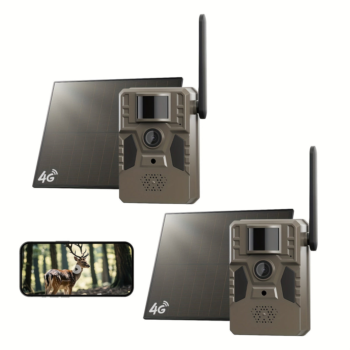 4G Cellular Trail Camera 2K No WiFi Required with Phone App Remote View – Wireless Game Camera for Deer Hunting, Wildlife Scouting, Livestock Monitoring & Rural Property Security