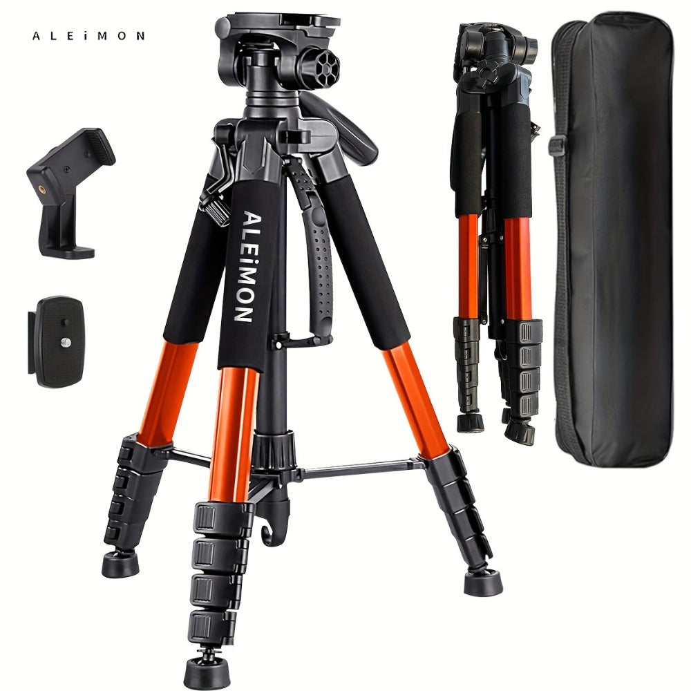 Heavy Duty Aluminum Tripod 74 Inch Red 3-Section, ALEiMON 188cm 14lb Capacity Adjustable Camera Stand with Tote Bag for DSLR, Mirrorless, Smartphone, Projector & Outdoor Photography
