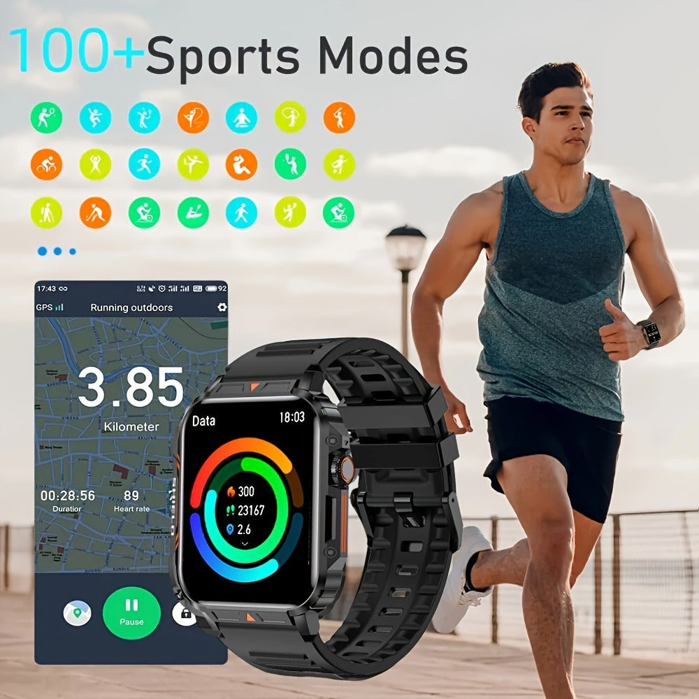 Smartwatch for Men with Bluetooth Calling SENBONO BT8959T5, 1.95" Large Display, 100+ Sport Modes, 340mAh Long Battery, Multiple Watch Faces, Bluetooth 5.2, FitCloudPro App – Black Smart Watch for iOS Android