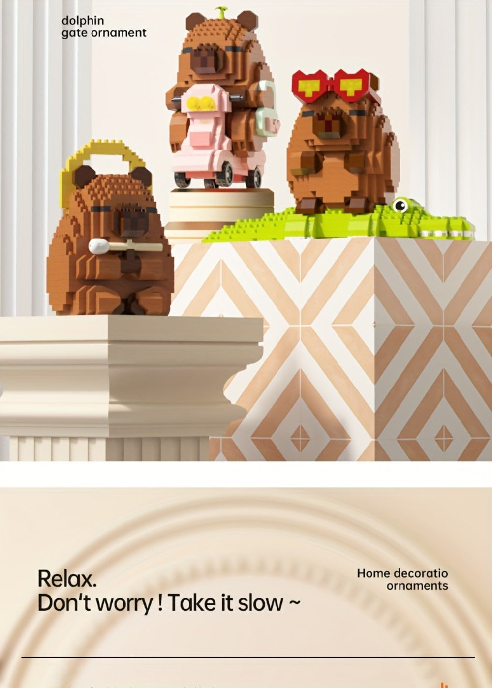 Capybara Micro Brick Scene Building Set with 4 Design Options