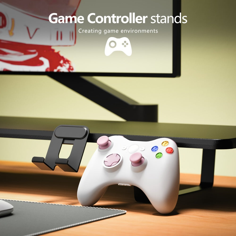 Monitor Stand Organizer with Headset Holder Phone Stand & Game Controller Holder, Versatile Desktop Riser for Computer Monitor Laptop, Gaming & Home Office Desk Organizer