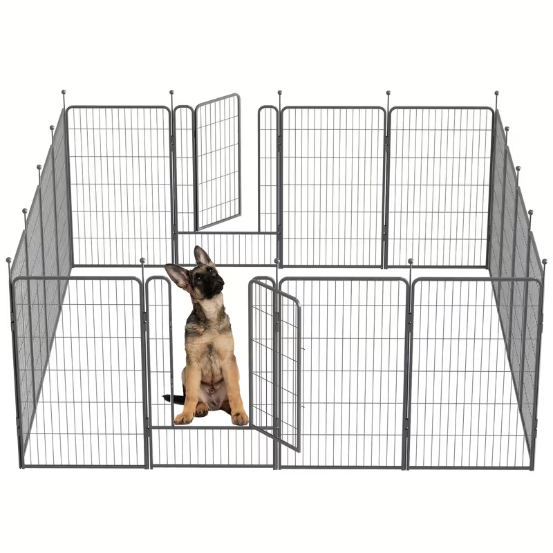 Metal Dog Playpen with 8 or 16 Panels and 32- or 45-Inch Height Options
