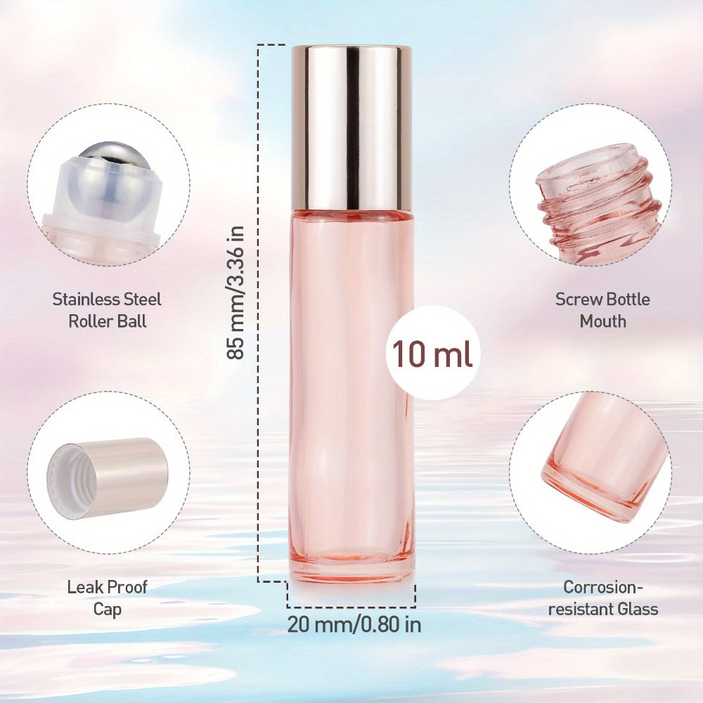 Glass Roller Bottles for Essential Oils 28 Pack 10ml – Bulk Refillable Roll-On Perfume Containers with Stainless Steel Roller Balls, Opener & Funnel, Leak-Proof Travel Bottles for DIY Aromatherapy & Fragrance Blending