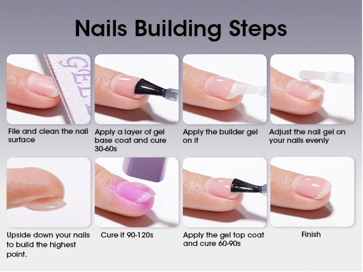 Clear Builder Gel HEMA-Free 5-in-1 2pcs 1.35oz — Nail Extension Strengthener Apex Construction Art Sealing & Repair | Soak-Off UV LED 28+ Days Chip-Proof Wear for Sensitive Skin Salon & Home Use