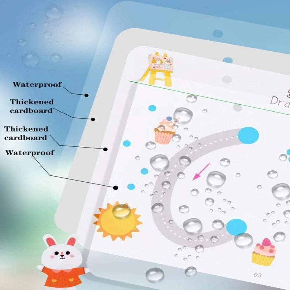 Wipe Clean Tracing Workbook for Kids — 64-Page Reusable Magic Exercise Book with 8 Color Pens & Eraser, Pen Control Writing Practice for Preschool Kindergarten Ages 3+, Back to School Gift