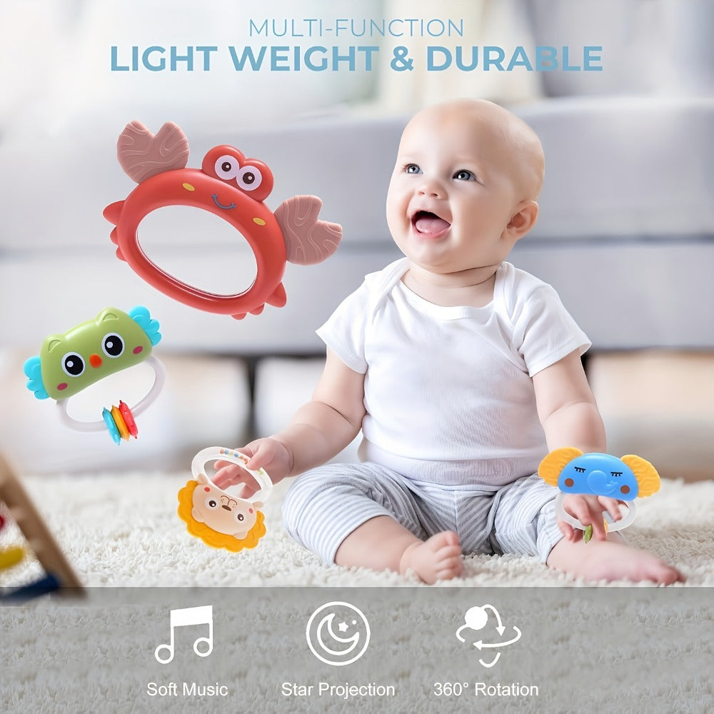 Baby Musical Crib Mobile with Music & Lights Projection – Take-Along Rattle & Music Box | Owl, Star & Penguin Styles | Newborn Infant Sleep Soother Gift for Boys & Girls