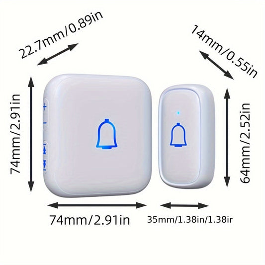 Wireless Doorbell Kit with 2 Plug-In Receivers, 56 Chimes, 7 Volume Levels and Mute