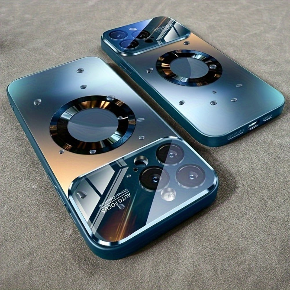 Titanium Matte iPhone Case Magnetic Wireless Charging Shockproof Glass Lens Cover for iPhone 17 Pro Max 17 Pro 17 Air 17 16 Pro Max 16 Pro 16 Plus 16 15 Pro Max 15 Pro 15 Plus 15 14 Pro Max 14 Pro 14 Plus 14