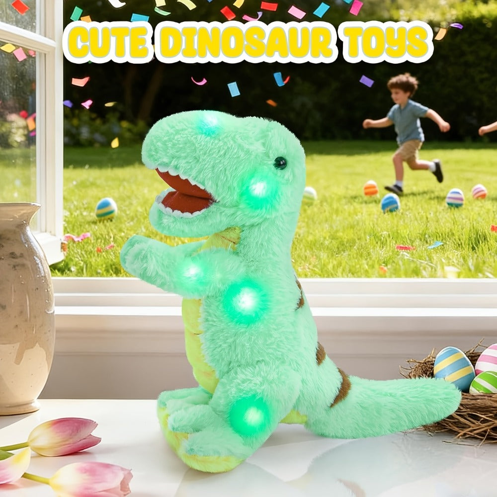 Light-Up T-Rex Stuffed Animal with Music or No-Music Options