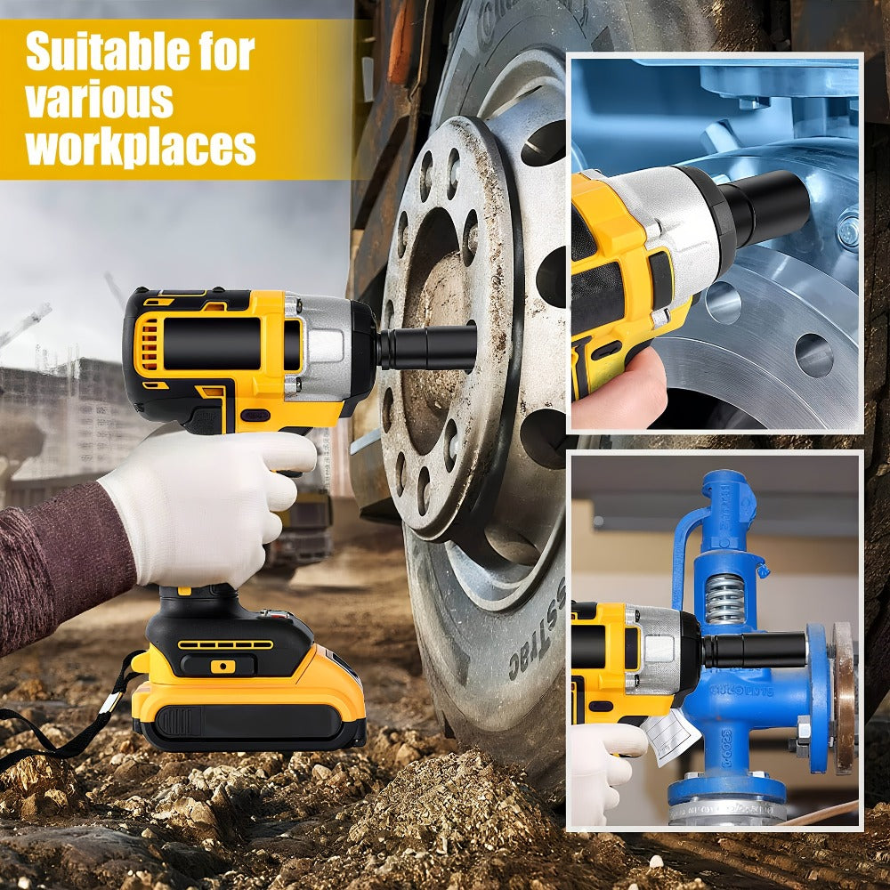 Cordless Impact Wrench 1/2 Inch Brushless – 450N.m 259Ft-lbs High Torque Impact Gun, 3300RPM Variable Speed, 12 Sockets, Fast Charger & Dual Battery Options for Auto Repair & Home Use