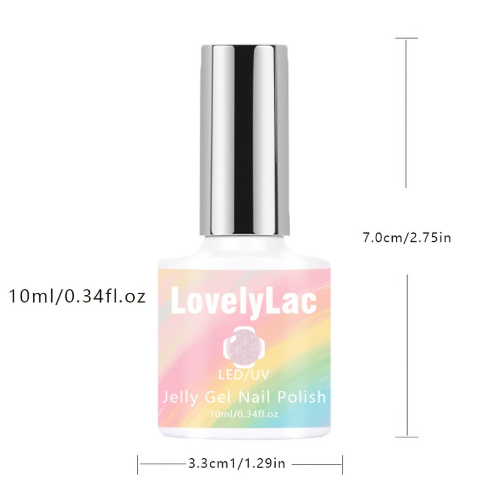 Pink Glitter Jelly Gel Nail Polish Arch Shaping & Color Gel – Sheer Pink Translucent UV/LED Nail Gel, Modern Light Formula for Home & Salon Creative Manicure Nail Art