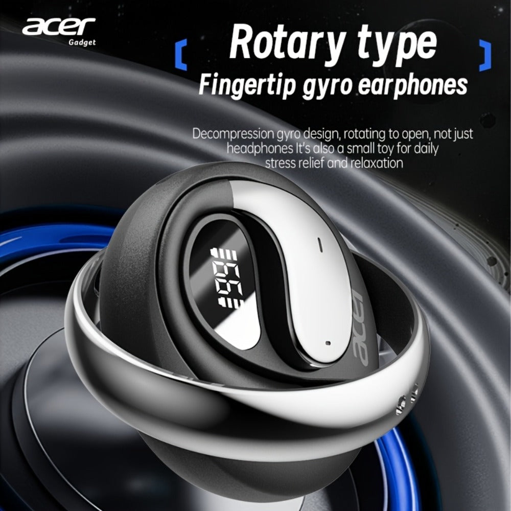 Acer TWS Wireless Earbuds Hook Design Low Latency Gaming 2025 New – HiFi Deep Bass Noise Reduction Ultra-Long Battery Touch Control Lightweight for Sports Running Daily Use