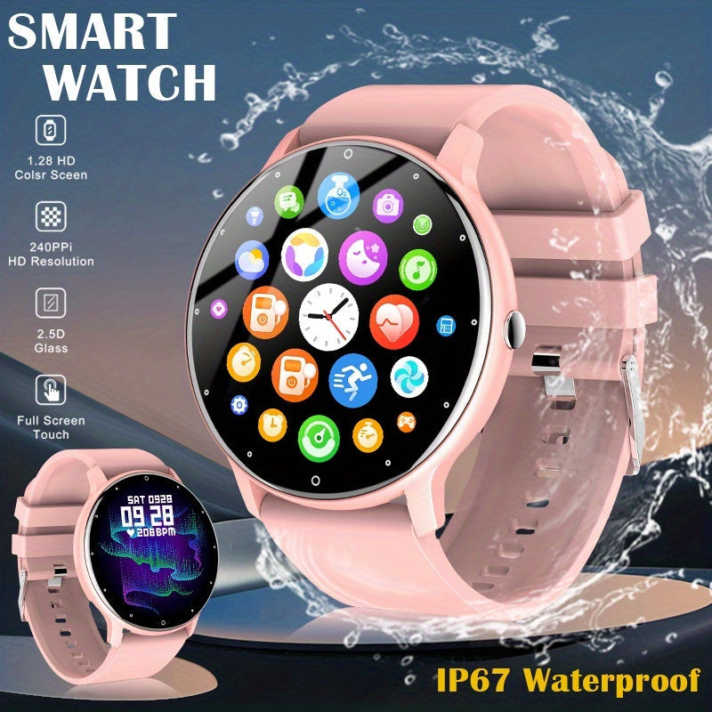 Built-In Speaker Smartwatch HD Voice Calls Weather Alerts Message Push – Large Screen Multi-Function Fitness Tracker for Men Women iPhone Android Silver Black Pink Golden Gift