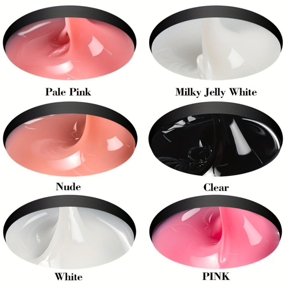 Builder Gel for Nail Extensions 150g Apex Strengthening Kit 13 Shades Clear White Pink Nude Milky Jelly Salmon UV LED Cure Professional Salon Home DIY Manicure Nail Art Women