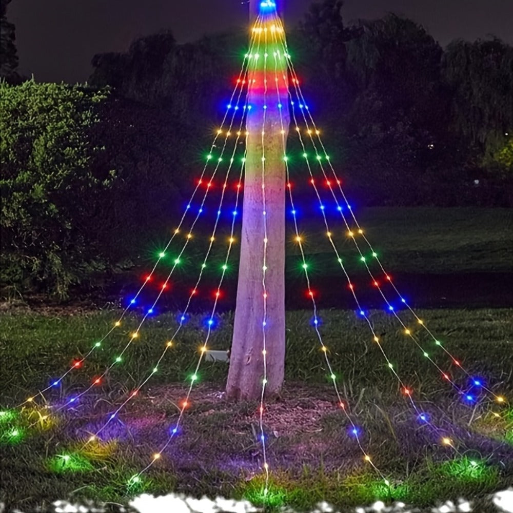 Waterfall Fairy Lights USB Powered 8 Modes – Indoor String Lights for Tree Curtain Tent Party Garland Christmas Halloween Festival Decoration White
