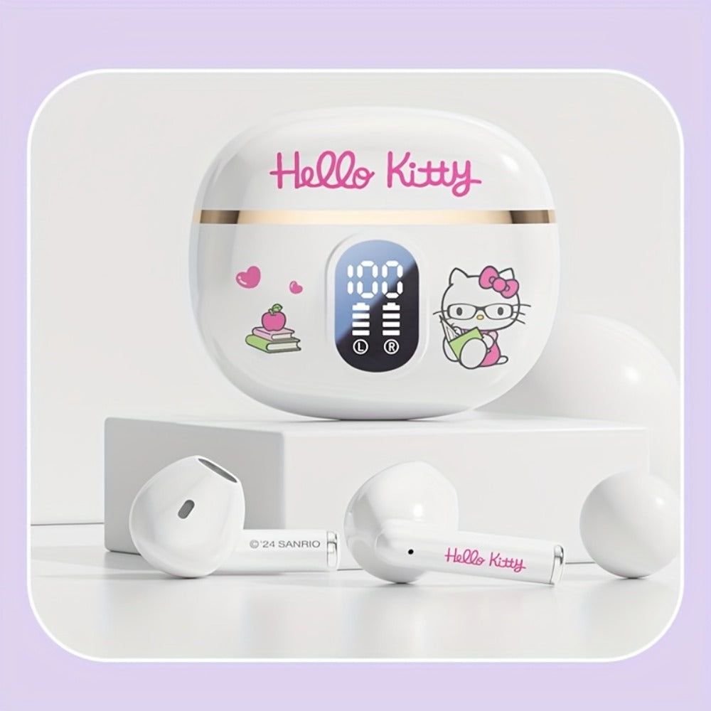 Kuromi Pompompurin Open-Fit Wireless Earbuds 360° Environmental Awareness LED Digital Charging Case Touch Control All-Day Comfort Sports Casual Authorized Sanrio Character Gift