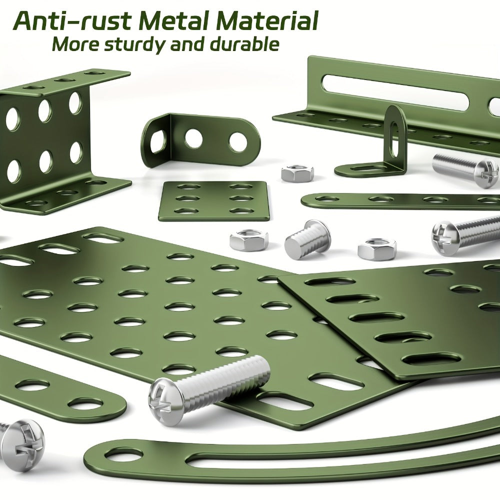 Motorized Model Car Building Kit, 283-287 Pcs with All-Terrain Tires and Openable Hood