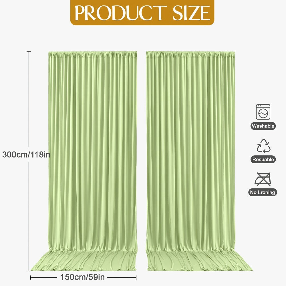 Draped Backdrop Curtains 2-Pack 10x10ft – Luxe Soft Non-Transparent Wrinkle-Free Fabric with Pole Pocket for Wedding, Birthday, Bridal Shower, Graduation, Prom & Holiday Party Decoration