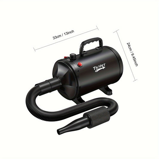 Dog Hair Dryer with Adjustable Speed and Temperature, 4 Nozzles, 4 Colors