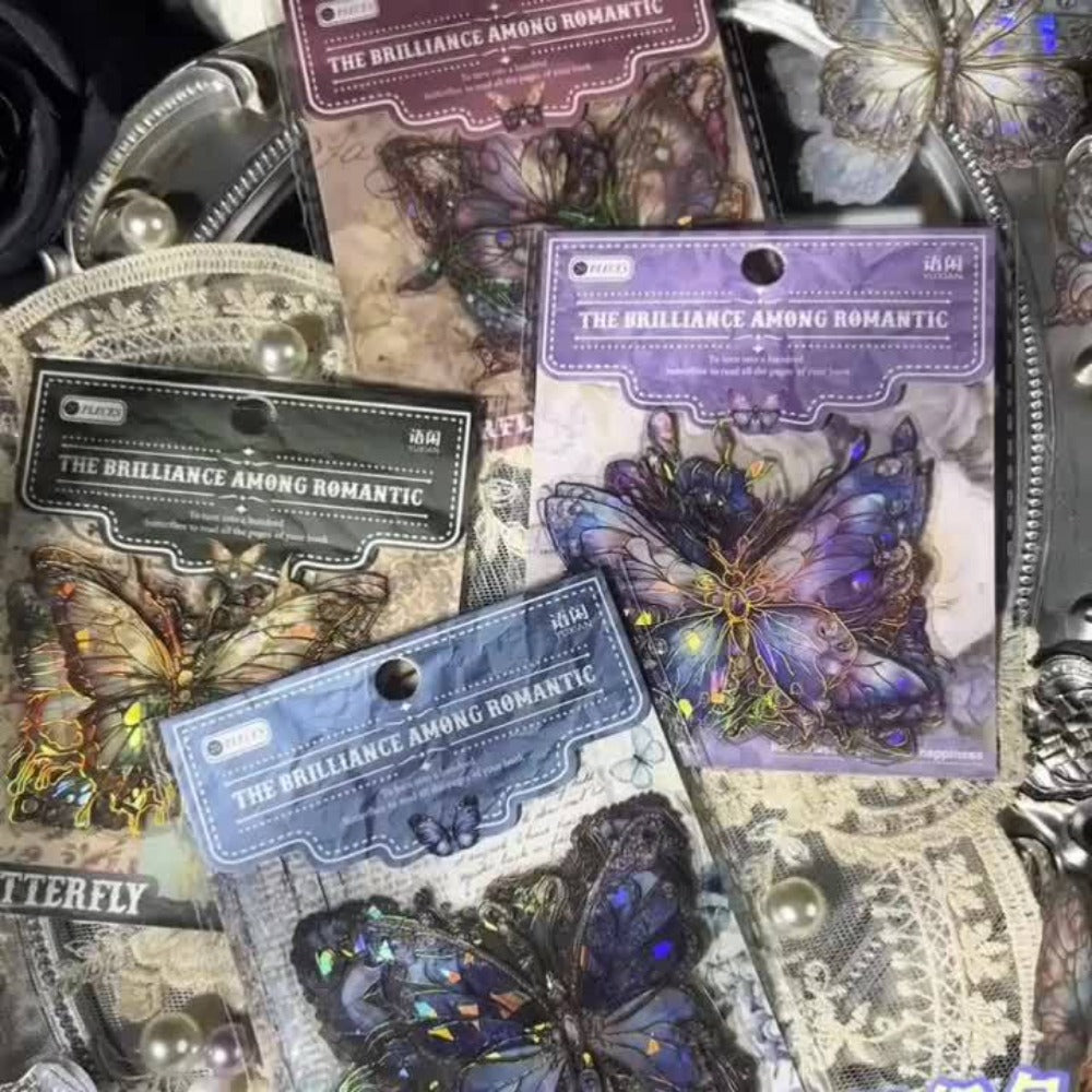 3D Butterfly Stickers 120pcs Holographic Glitter Resin Clear Aesthetic Decal Pack for Scrapbooking Journals Phone Cases Laptops Water Bottles DIY Crafts – Gift for Teen Girls