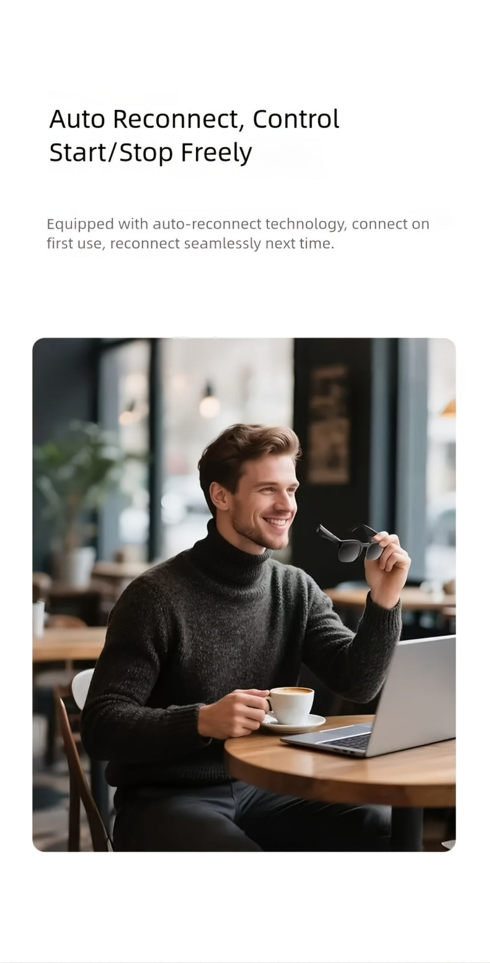 AI Translator Smart Glasses with Real-Time Simultaneous Translation, Photochromic Lenses, Built-In Wireless Earphones, HD Calls & Music – Wearable AI Eyewear for Men & Women