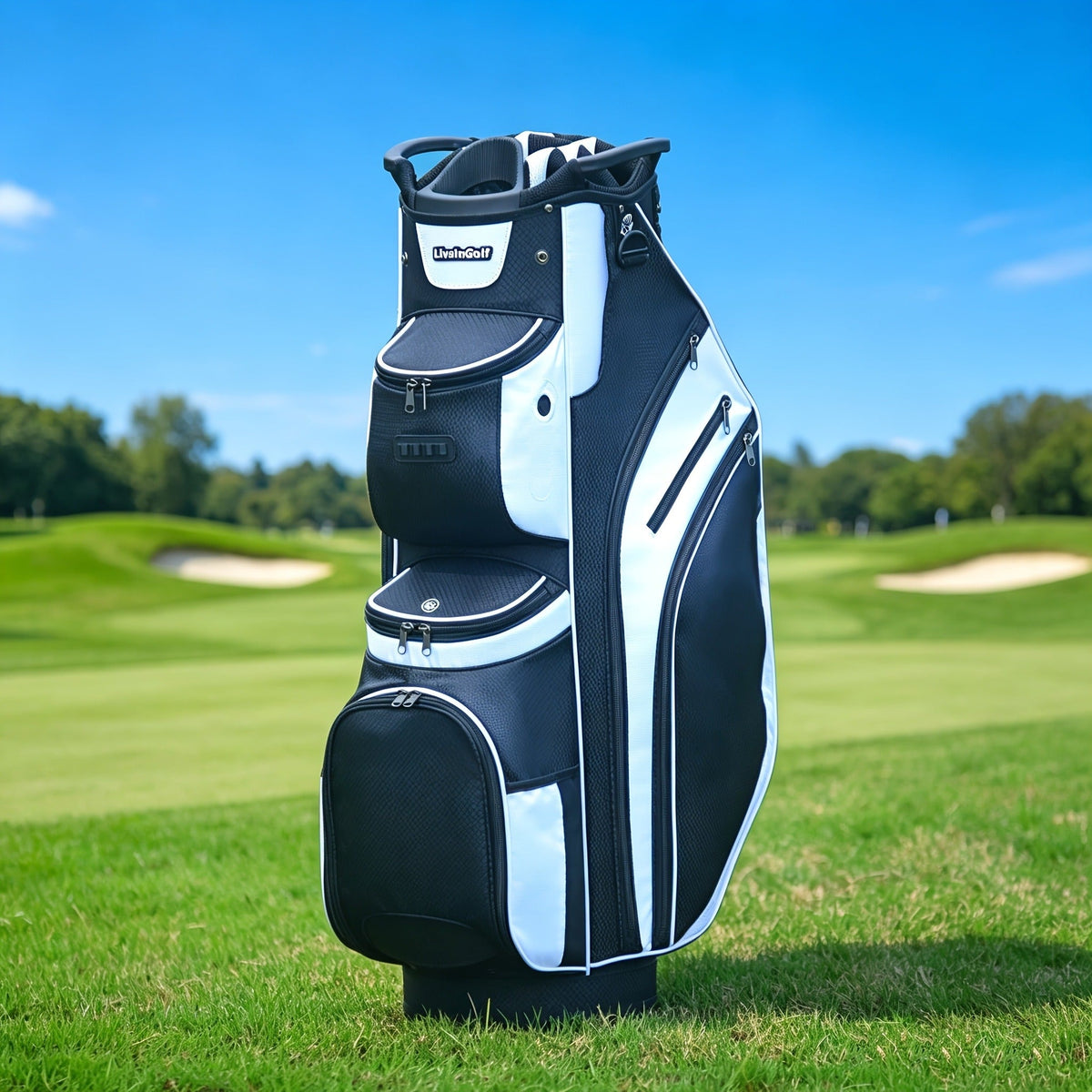 Golf Cart Bag with Full-Length Dividers – Sturdy Spacious Stand Bag with Multiple Pockets for Golf Club Organization, Accessories Storage, Men & Women Golfers