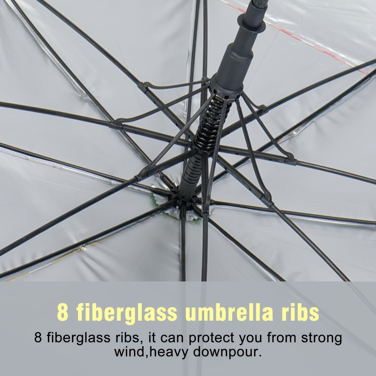 Extra Large Golf Umbrella 52 Inch Double Canopy Windproof - Smile Face Design, 2-Layer Vented Canopy, Straight Long Handle 39.37", Auto Open Button, Sunshade Coverage for 3-4 People, Oversized Rain & Sun Umbrella