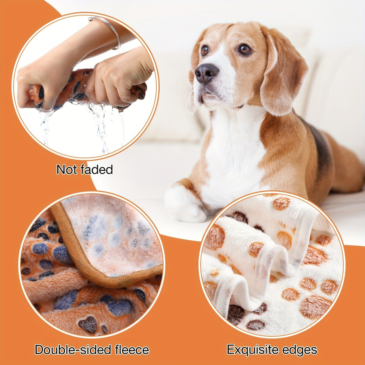 Pet Blanket Fleece 18 Pack Soft Warm Sleep Mat 23x16 Inch, Cute Paw Bone Star Heart Print Fluffy Bed Blanket for Dogs Cats Kittens Puppies, Small Animal Blanket Bulk Set