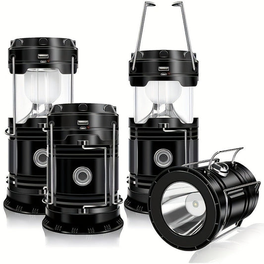Collapsible Camping Lantern Rechargeable Bulk Set – Foldable USB LED Pendant Light for Camping, Power Outages & Emergency Survival, 4/8pcs Value Pack