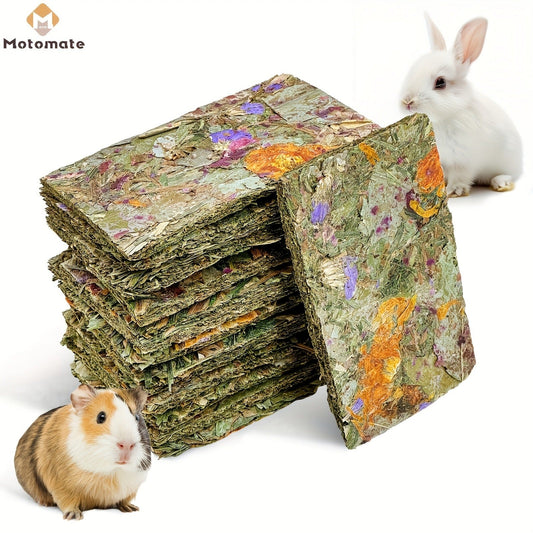 Timothy Hay Rabbit Chew Treats with Herbal Flowers, 12-Piece Hay Chips